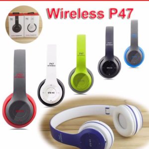 Fone de ouvido sem fio multicor P47 Bluetooth com MIC