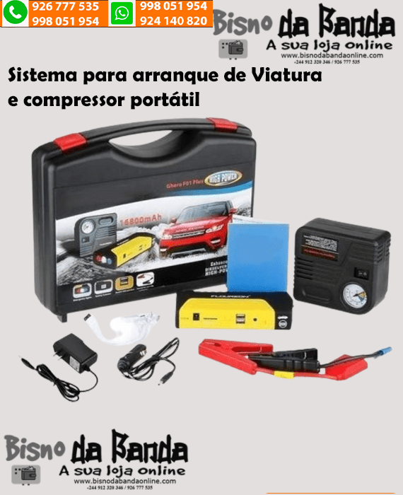 Auxiliar Partida Bateria Portátil Veicular Carro Emergência
